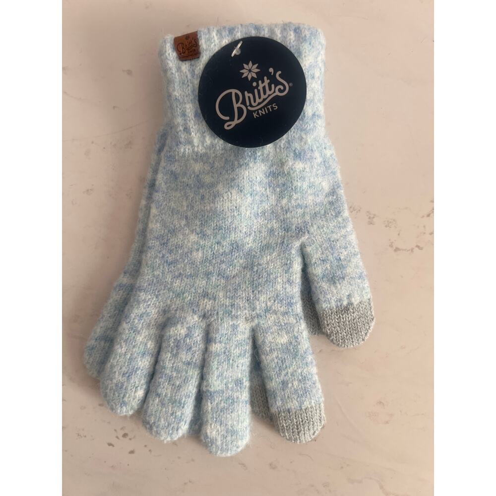 Britt's Knits Ultra-Soft Stretch Knit Women's Warm Winter Gloves. Blue